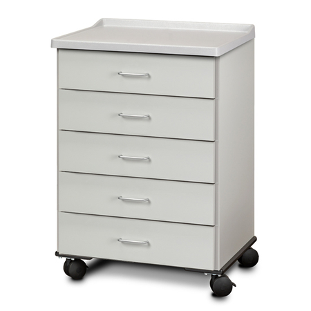 CLINTON Molded Top, Mobile Treatment Cabinet with 5 Drawers, Gray 8950-A-1GR